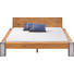 BETT Wildeiche massiv 180/200 cm - Eichefarben, Design, Holz/Metall (180/200cm) - Hasena