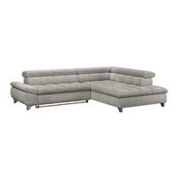 ECKSOFA Taupe Chenille  - Taupe/Chromfarben, KONVENTIONELL, Textil/Metall (312/234cm) - Livetastic