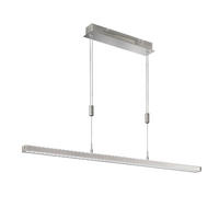 LED-HÄNGELEUCHTE 115/7/90-150 cm  - Nickelfarben, LIFESTYLE, Glas/Metall (115/7/90-150cm)