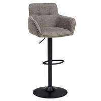 BARHOCKER Metall, Textil Schwarz, Hellbraun  - Hellbraun/Schwarz, Modern, Textil/Metall (55/91.5-113/52cm) - Livetastic