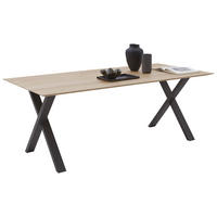 ESSTISCH      - Eiche Bianco/Anthrazit, Design, Holz/Metall (200/100/77cm) - Bert Plantagie