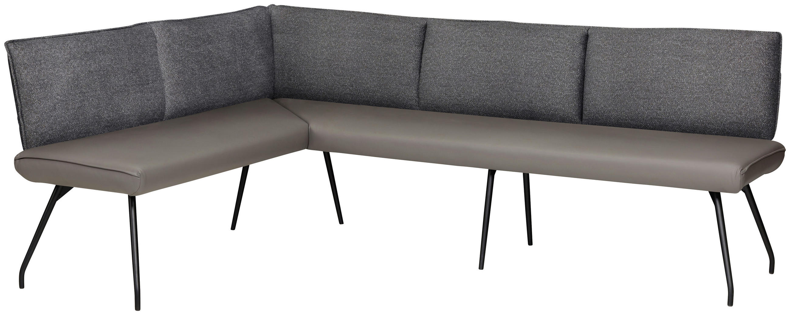 ECKBANK 165/225 cm  in Anthrazit, Grau, Schwarz  - Anthrazit/Schwarz, Design, Textil/Metall (165/225cm) - Moderano