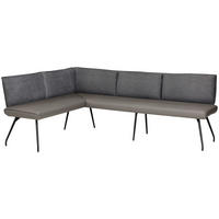 ECKBANK 165/225 cm  in Anthrazit, Grau, Schwarz  - Anthrazit/Schwarz, Design, Textil/Metall (165/225cm) - Moderano