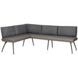 ECKBANK 165/225 cm Mikrofaser Anthrazit, Grau, Schwarz   - Anthrazit/Schwarz, Design, Textil/Metall (165/225cm) - Moderano
