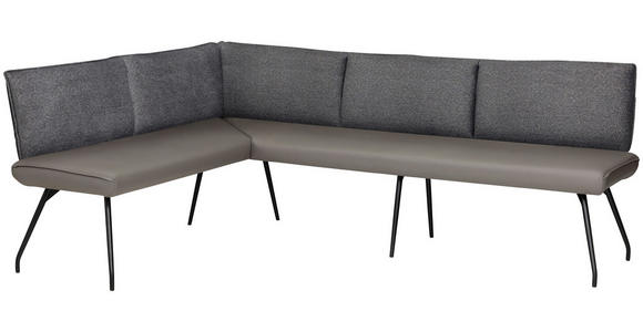 ECKBANK 165/225 cm in Anthrazit, Grau, Schwarz - Anthrazit/Schwarz, Design, Textil/Metall (165/225cm) - Moderano