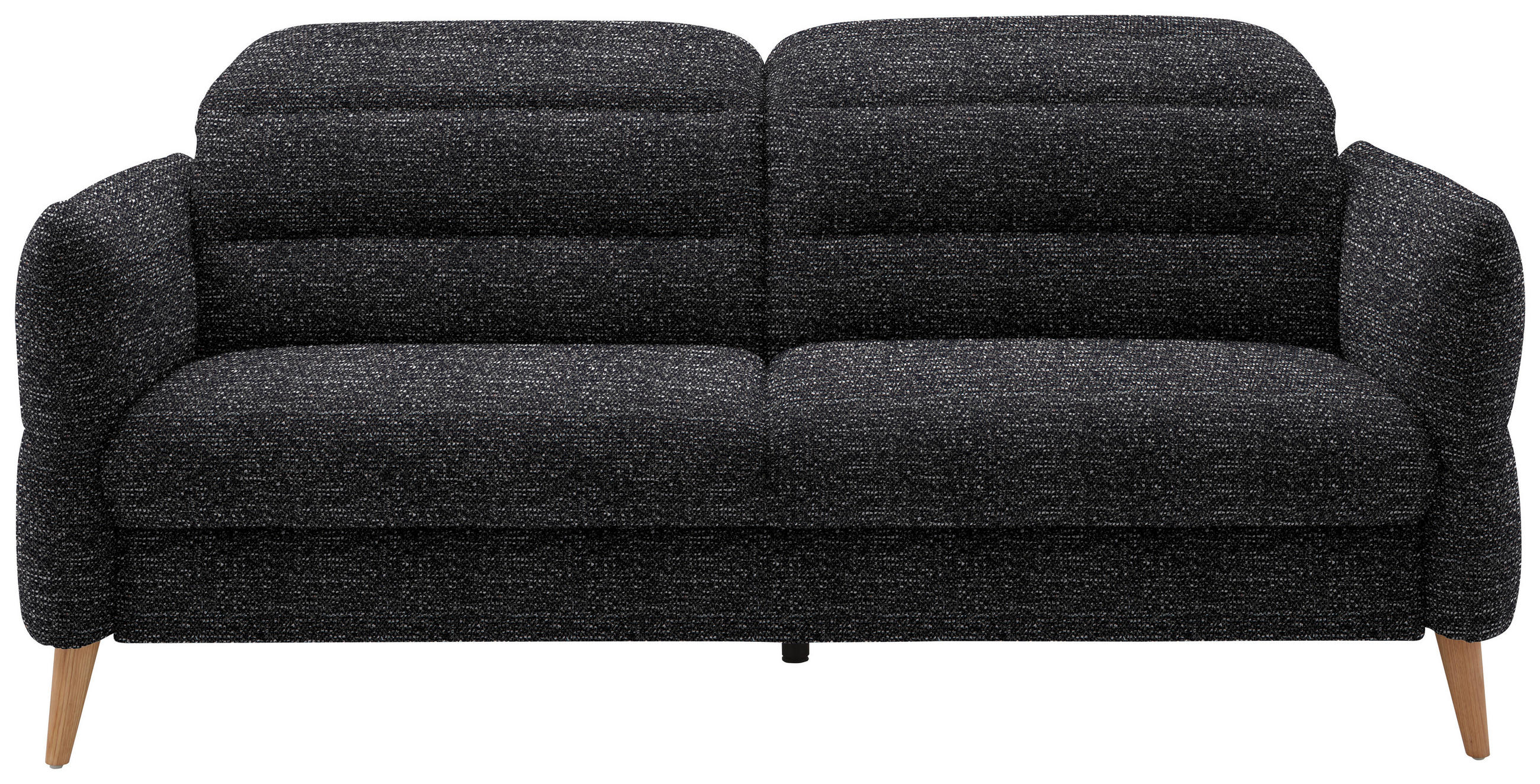 2-SITZER-SOFA in Webstoff Schwarz  - Eiche Bianco/Schwarz, Design, Holz/Textil (192-220/85-106/98-112cm) - Dieter Knoll