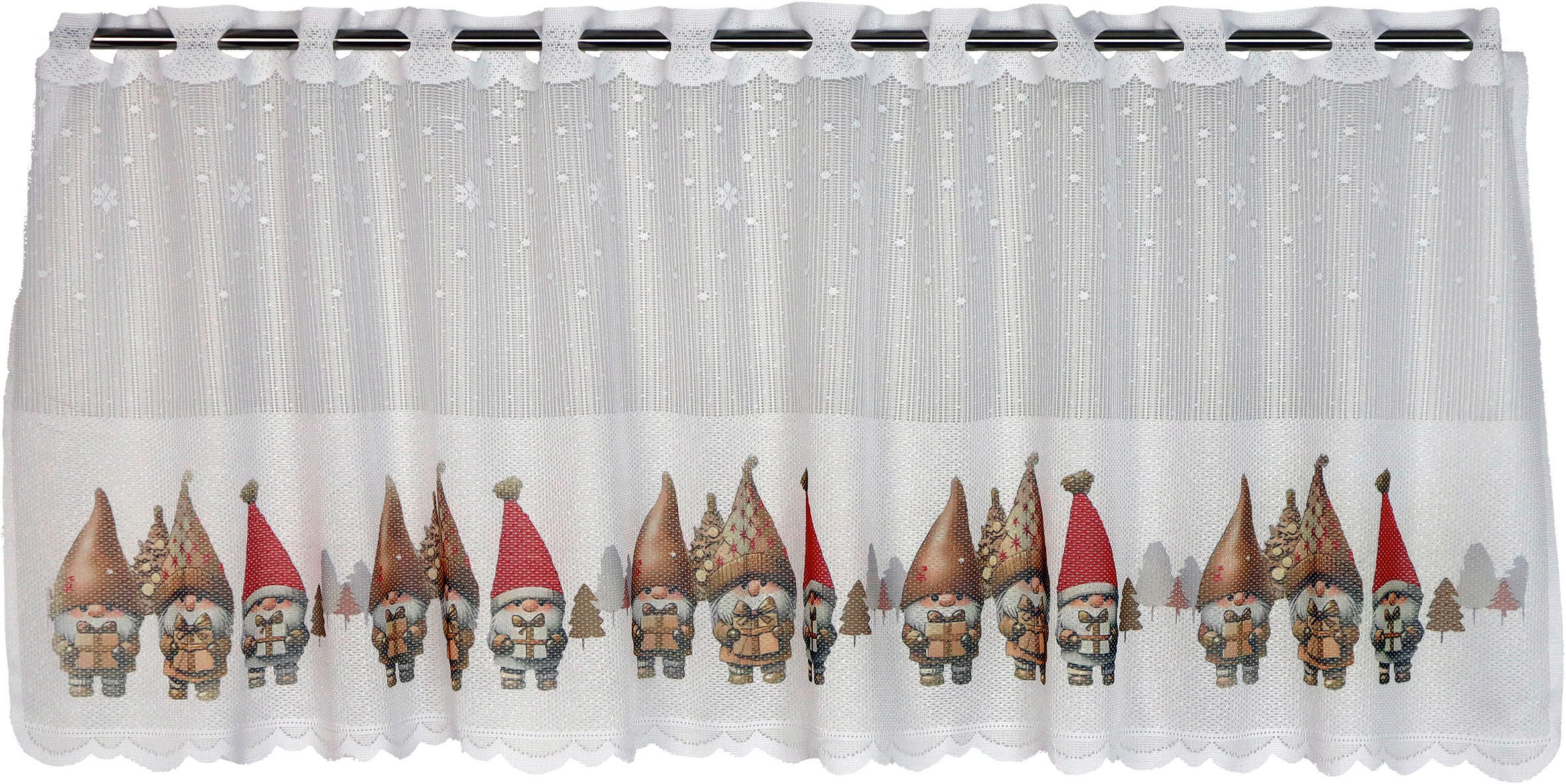 KURZGARDINE   140/50 cm   - Hellbraun/Rot, Textil (140/50cm)