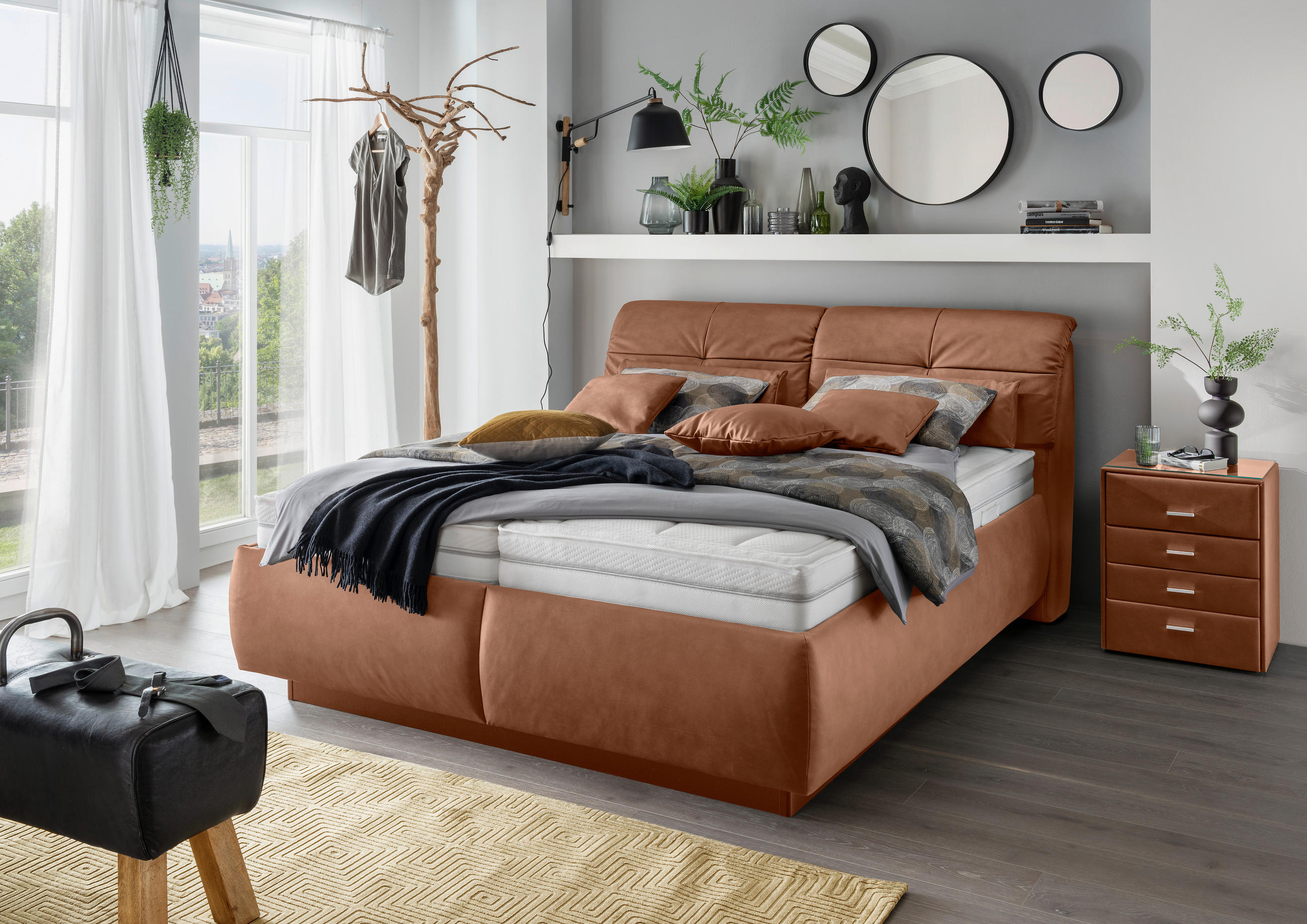 POLSTERBETT 180/200 cm  in Braun  - Weiss/Braun, Konventionell, Holz/Holzwerkstoff (180/200cm) - Beldomo - Sleep