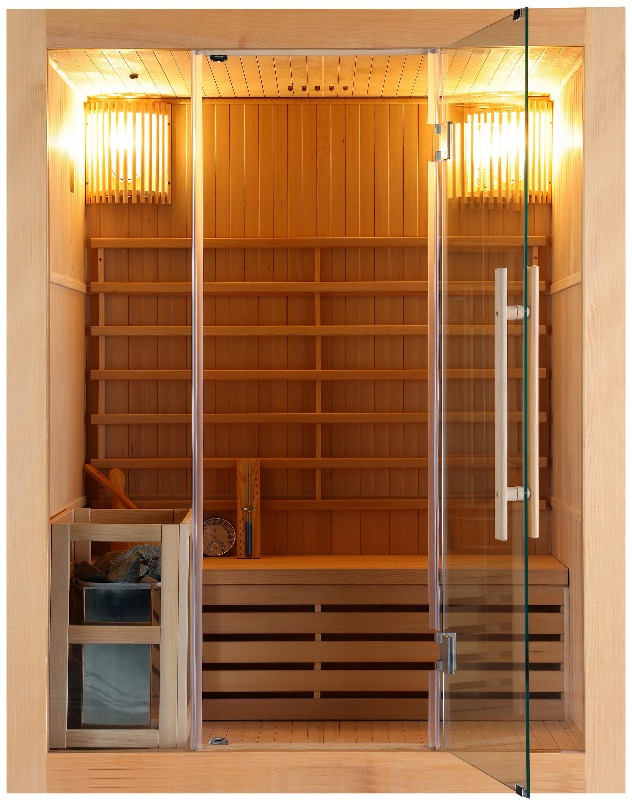 SAUNA für 3 Personen  - Basics, Holz (150/190/120cm)