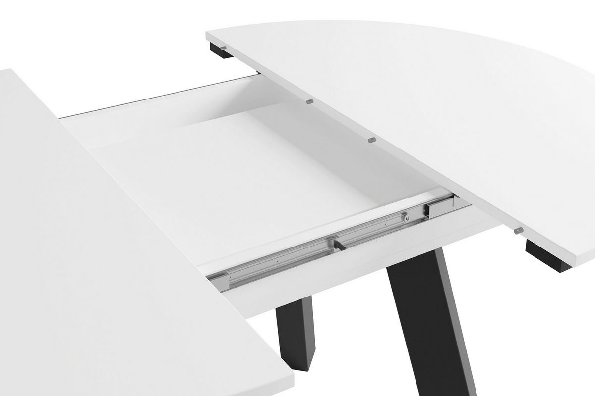 ESSTISCH 100/100/75,8 cm Nachbildung  Holzwerkstoff ausziehbar rund Weiß  - Schwarz/Weiß, MODERN, Holzwerkstoff (100/100/75,8cm) - MID.YOU
