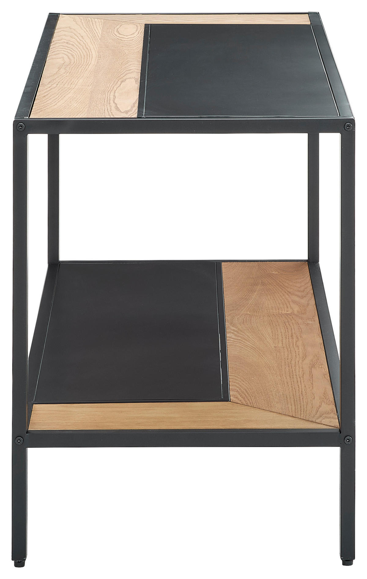 KONFERENČNÍ STOLEK, přírodní barvy, černá, dřevo, kov, kompozitní dřevo, 120/60/47 cm - černá/přírodní barvy, Design, kov/dřevo (120/60/47cm) - MID.YOU