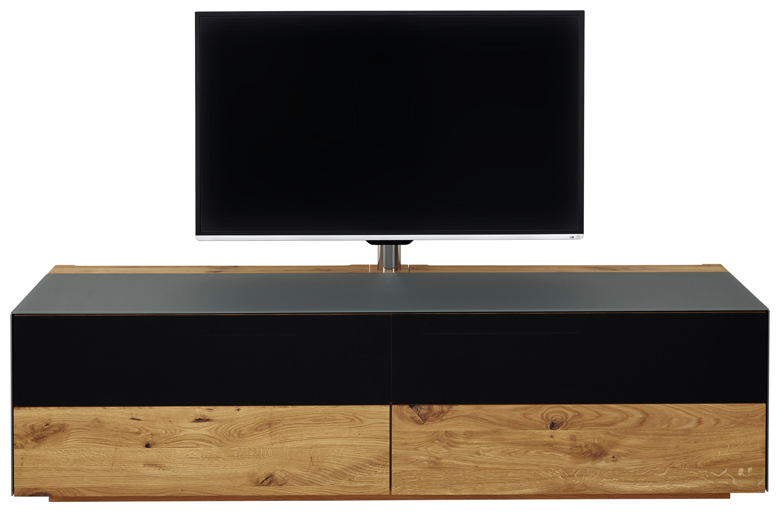 TV-ELEMENT 201,2/48,4/57,8 cm  - Eichefarben/Schwarz, Design, Glas/Holz (201,2/48,4/57,8cm) - Team 7