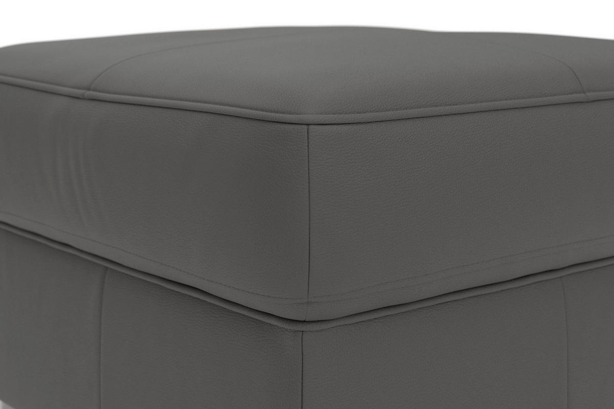 HOCKER ARNGAST E Echtleder Mokka  - Chromfarben/Mokka, Basics, Leder/Metall (58/48/58cm) - Sit & More
