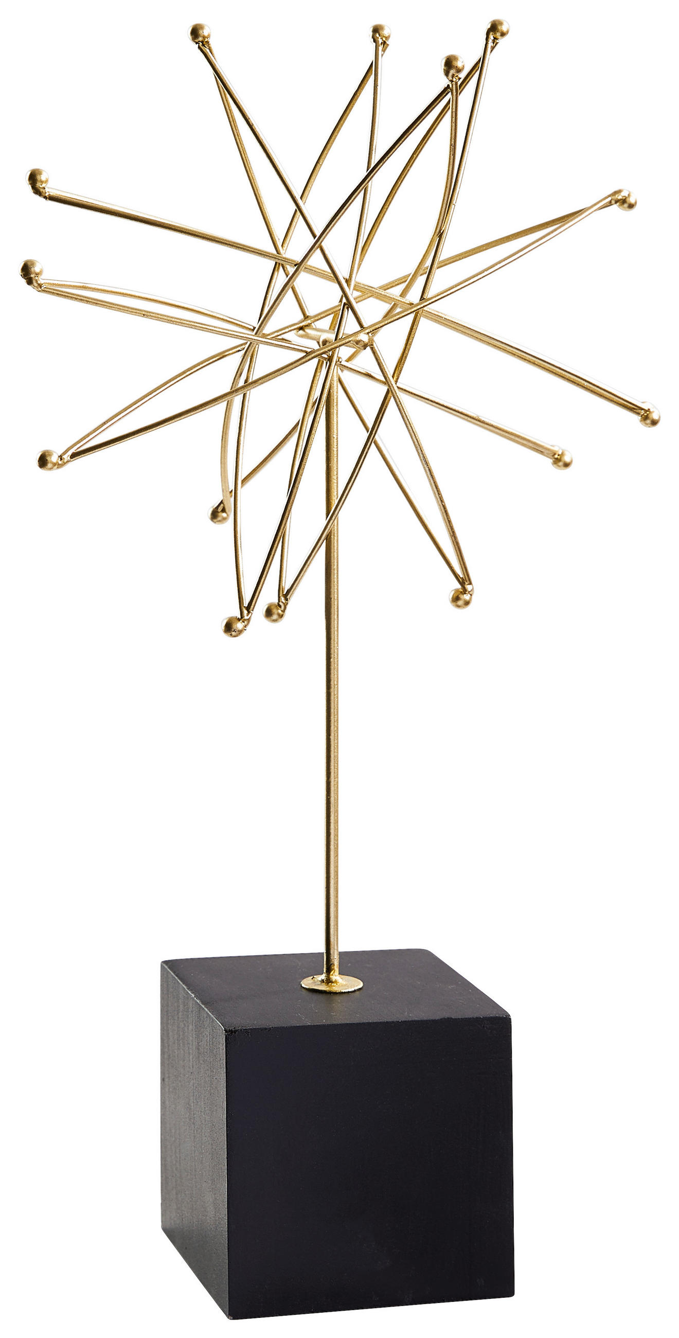 SKULPTUR - Goldfarben/Schwarz, Trend, Holz/Metall (18,5/35,5/10cm) - Ambia Home