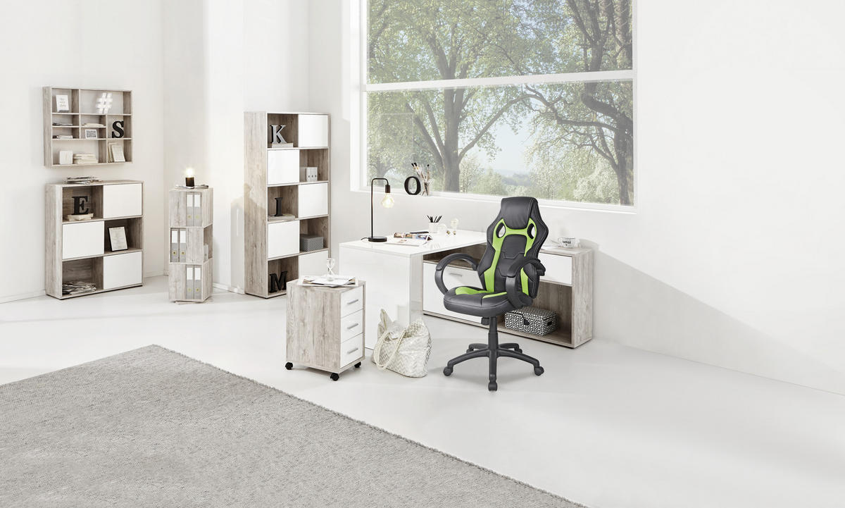 GAMINGSTUHL Grün, Schwarz Metall, Kunststoff, Textil   - Schwarz/Grün, Design, Kunststoff/Textil (61/110-120/63cm) - Carryhome