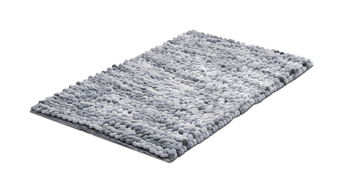 BADEMATTE Grau 60/100 cm  - Grau, KONVENTIONELL, Kunststoff/Textil (60/100cm) - Grund