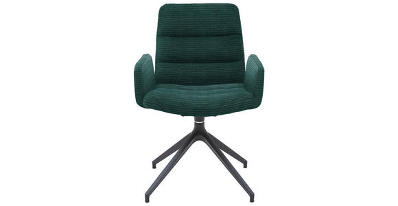 ARMLEHNSTUHL  in Cord  - Schwarz/Grün, Design, Textil/Metall (61/88/66cm) - Dieter Knoll