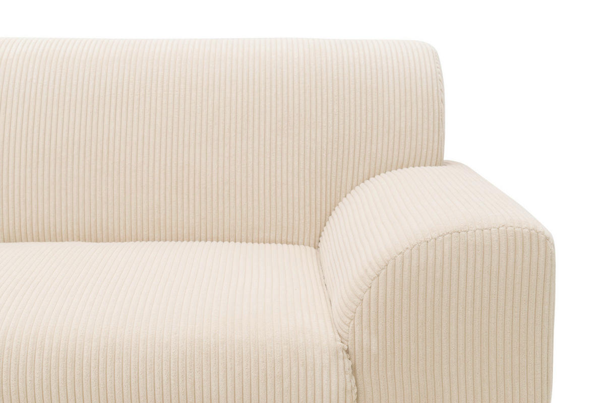 ECKSOFA NIKA Creme Webstoff  - Silberfarben/Creme, Basics, Holz/Textil (277/156cm) - MID.YOU