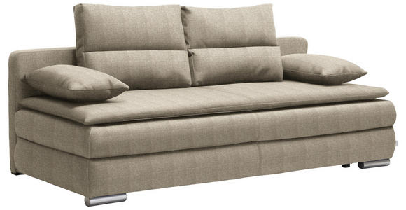 SCHLAFSOFA in Webstoff Braun  - Silberfarben/Braun, KONVENTIONELL, Kunststoff/Textil (207/94/90cm) - Venda