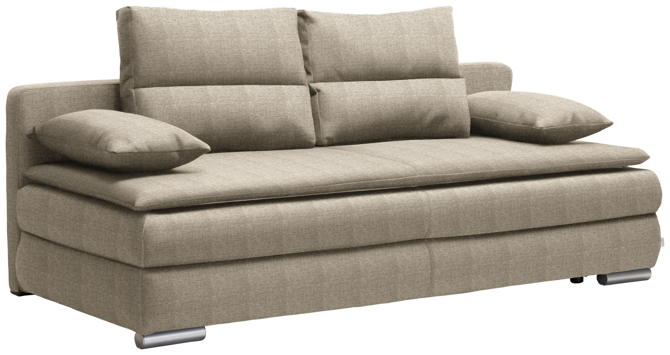 KANAPÉÁGY Textil Barna  - Barna/Ezüst, Konventionell, Műanyag/Textil (207/94/90cm) - Venda