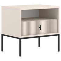 NACHTSCHRANK 53,9/52,4/39 cm  - Kaschmir/Schwarz, Design, Holzwerkstoff/Metall (53,9/52,4/39cm) - Boxxx