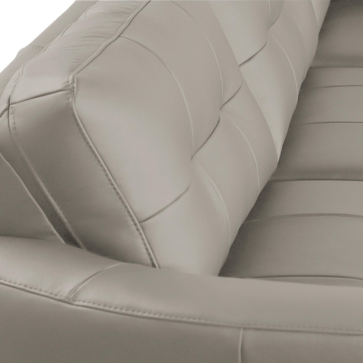 ECKSOFA in Lederlook Echtleder Platinfarben  - Platinfarben/Buchefarben, Design, Leder/Holz (236/190cm) - Livetastic