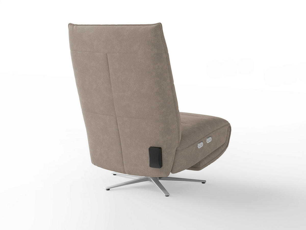 RELAXAČNÍ KŘESLO, textil, šedohnědá - barvy stříbra/šedohnědá, Basics, kov/textil (80/109/98cm) - Sit & More
