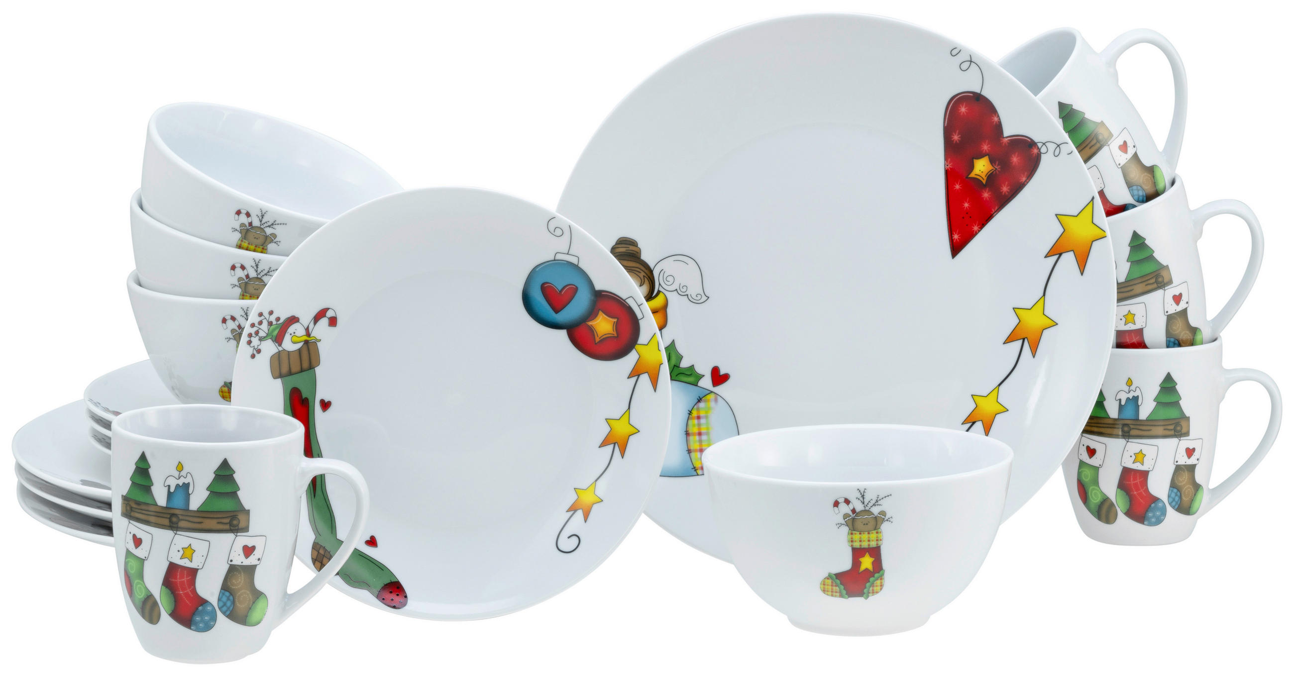 KOMBINOVANÝ SERVIS, 16-dielne, porcelán - Basics, keramika (34/31,5/33cm) - Creatable