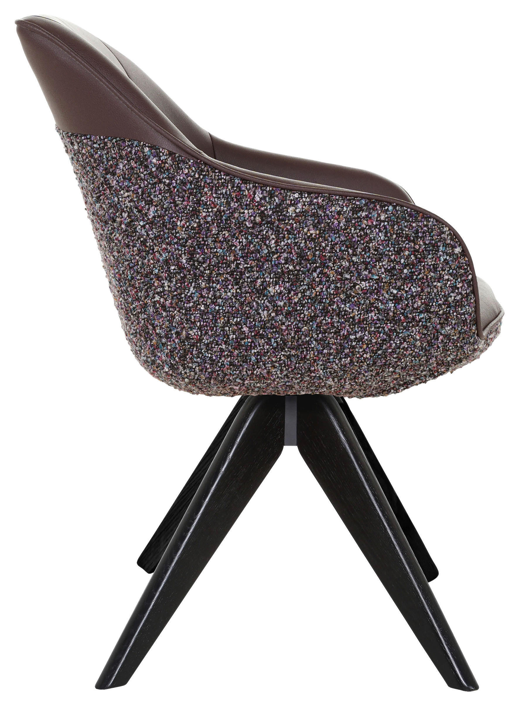 ARMLEHNSTUHL  in Chenille, Lederlook  - Violett/Schwarz, KONVENTIONELL, Holz/Textil (60/83/65cm) - Landscape