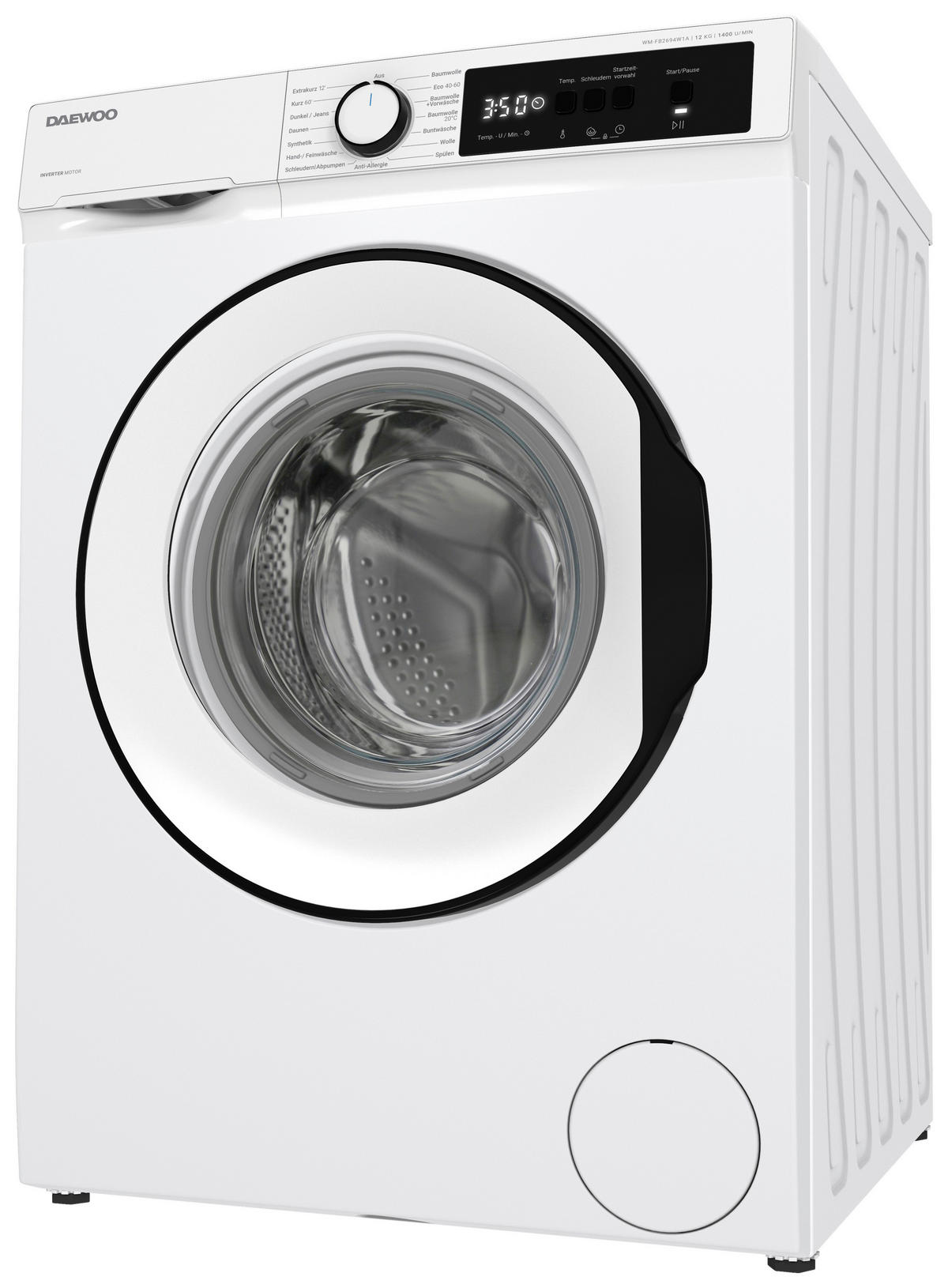 WASCHMASCHINE WM-FB2694W1A-DE  - Weiß, Basics, Glas/Kunststoff (59,7/84,5/63,2cm) - Daewoo