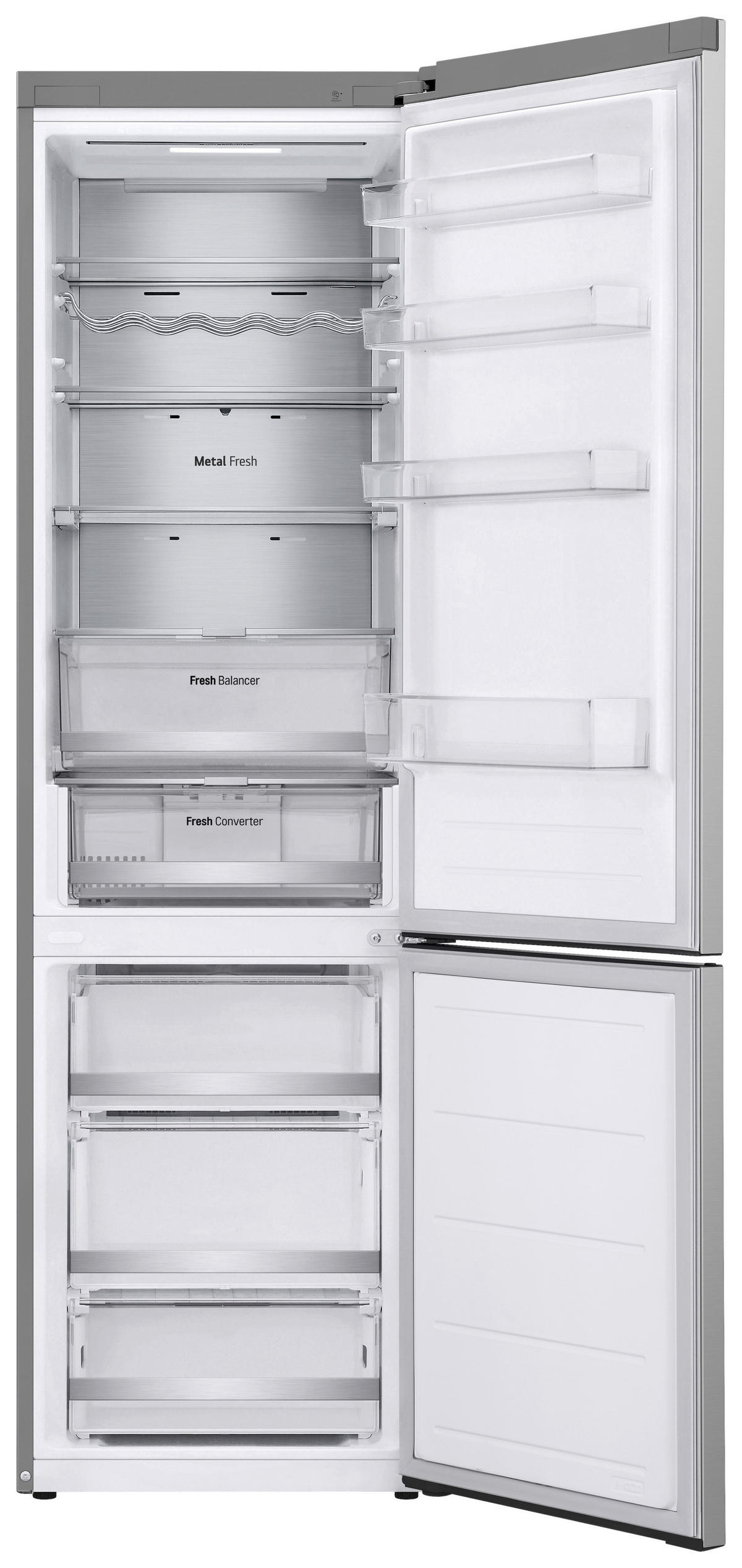KÜHL-GEFRIER-KOMBINATION 59.5/203/75 cm GBV7270CPY  - Edelstahlfarben, Trend, Glas/Kunststoff (59.5/203/75cm) - LG