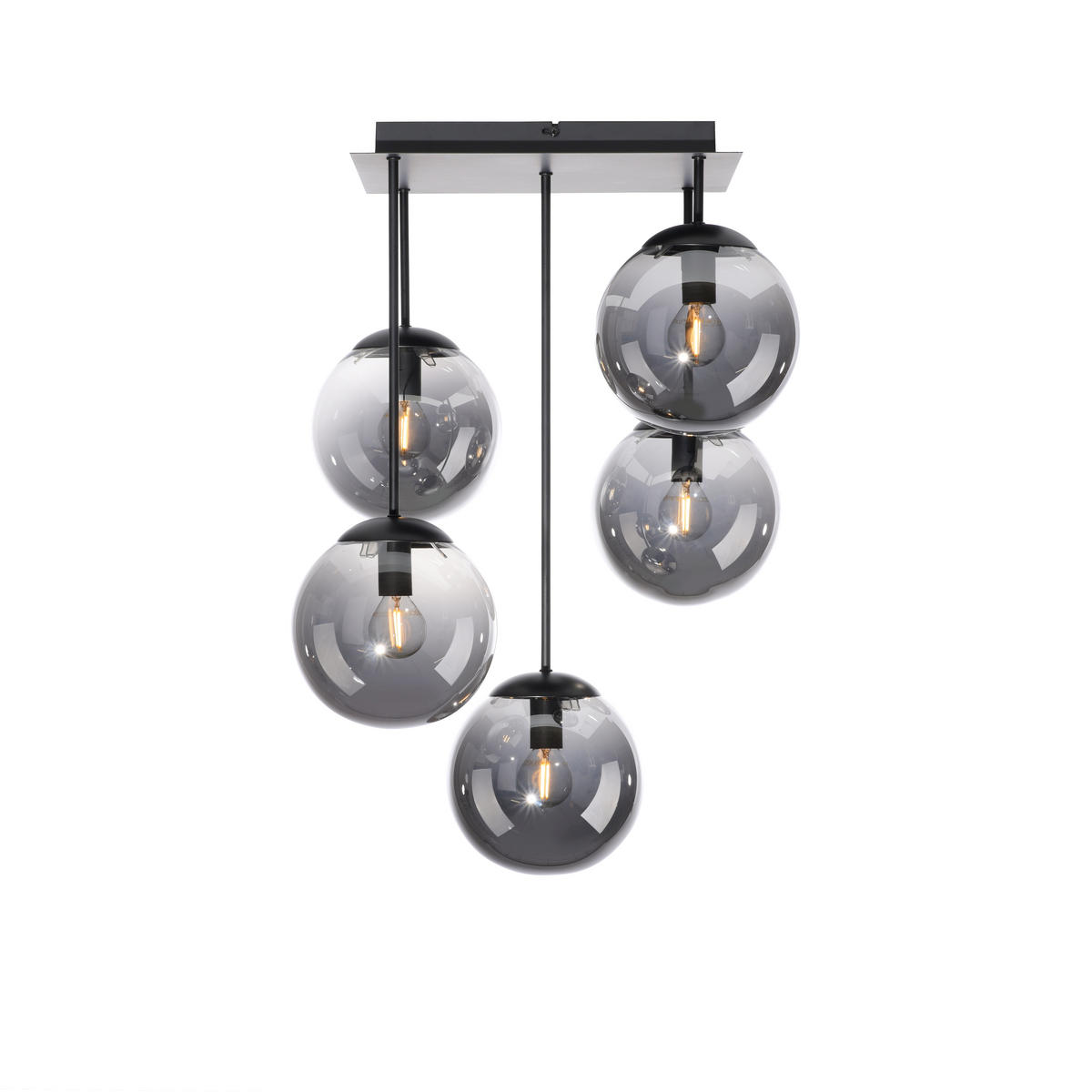 DECKENLEUCHTE 39/39/58,5 cm   - Schwarz, Basics, Glas/Kunststoff (39/39/58,5cm)