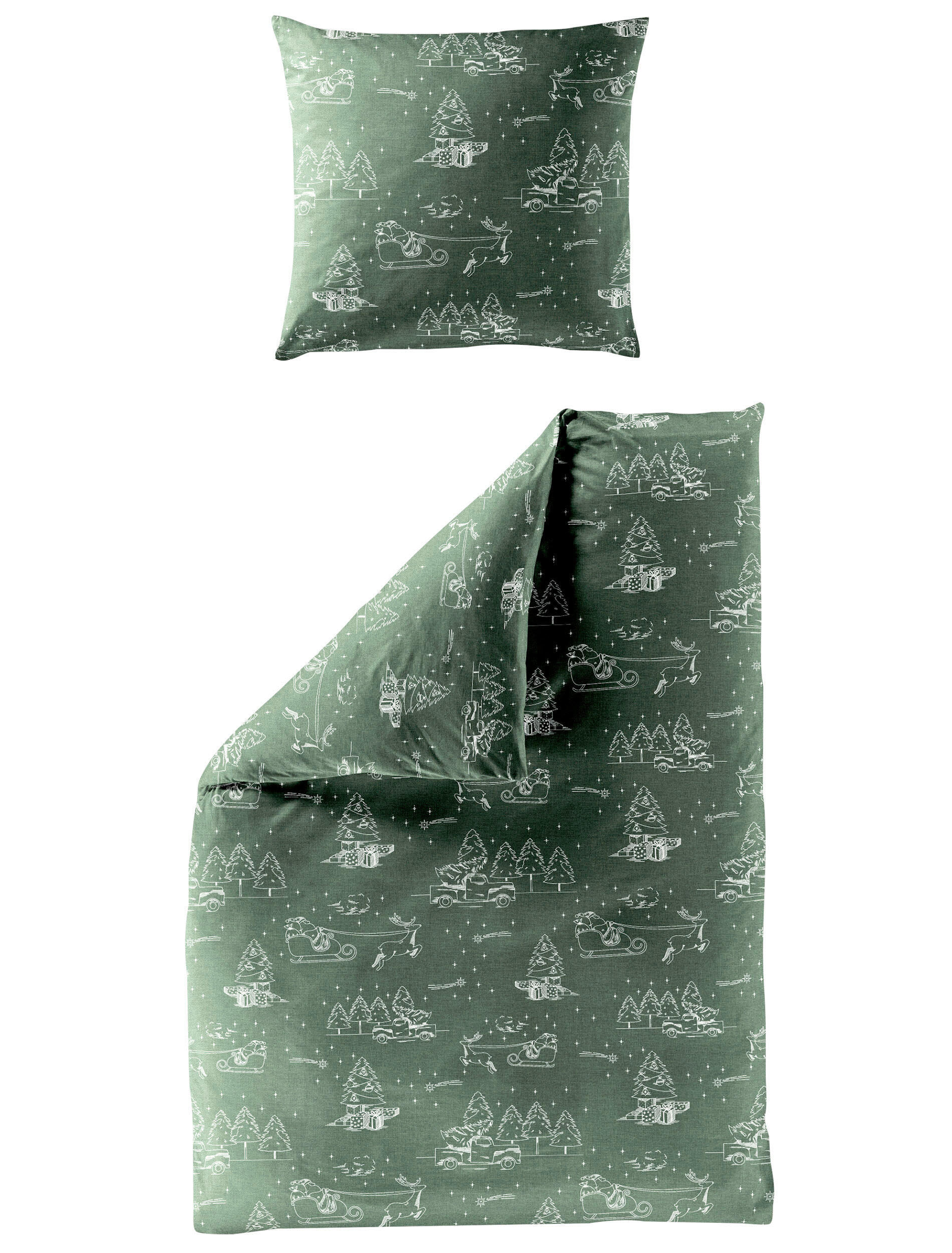 BETTWÄSCHE Biber 155/220 cm  - Grün, Design, Textil (155/220cm) - Bierbaum