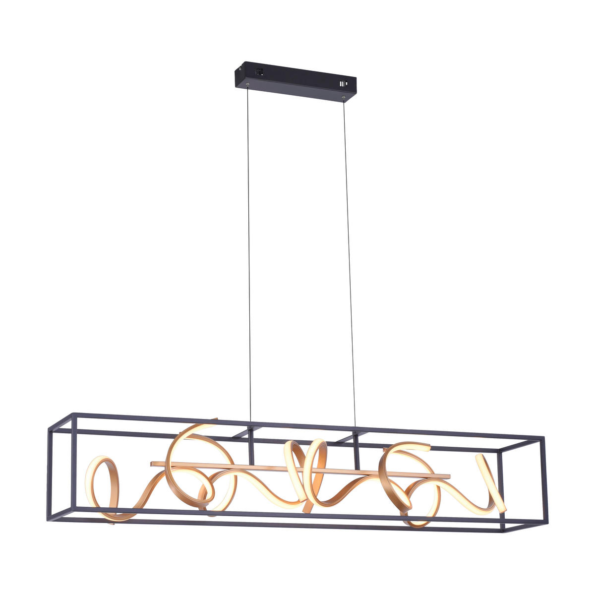 LED-HÄNGELEUCHTE Selina 114,5/25/25 cm   - Schwarz, Design, Kunststoff/Metall (114,5/25/25cm) - Paul Neuhaus