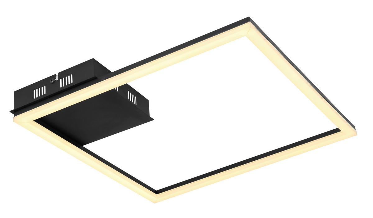 STROPNÉ LED SVIETIDLO, 40/40/5,5 cm - čierna/opálová, Design, kov/plast (40/40/5,5cm) - Globo