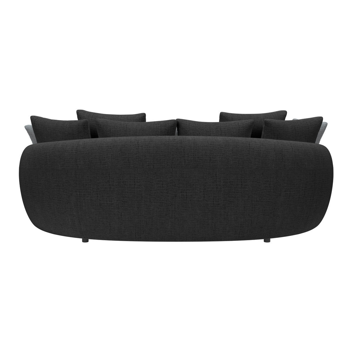 MEGASOFA Chenille Schwarz  - Schwarz, Trend, Kunststoff/Textil (238/80/140cm) - MID.YOU