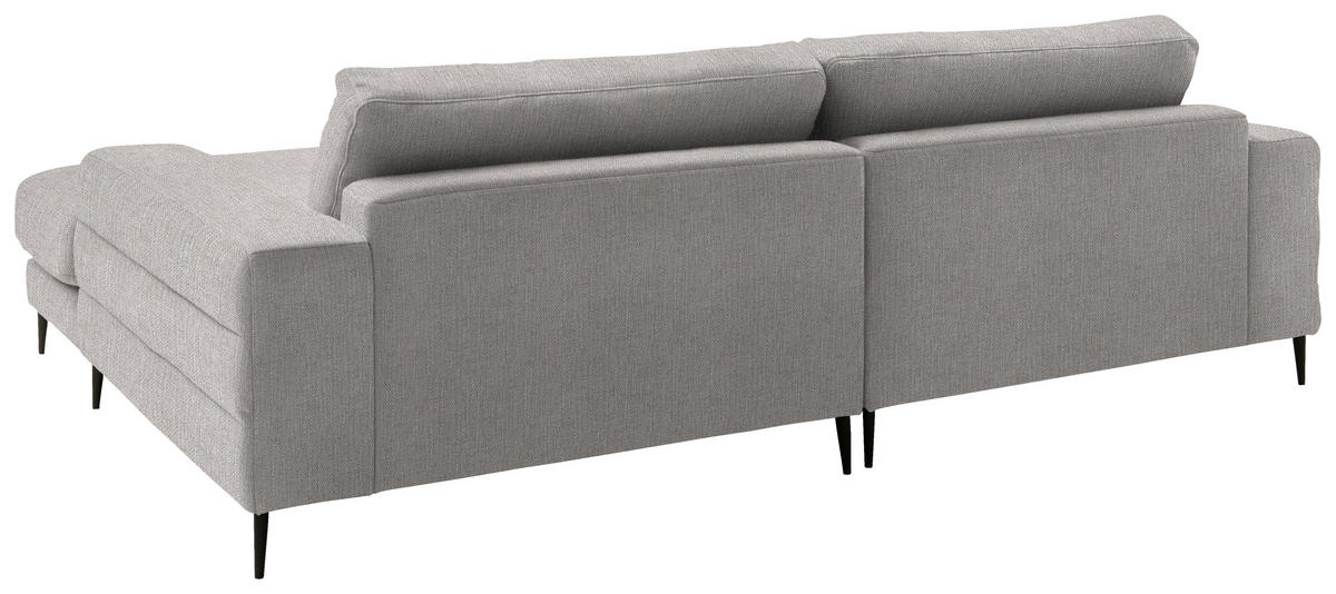 ECKSOFA in Flachgewebe Sandfarben  - Sandfarben/Schwarz, Design, Textil/Metall (253/177cm) - Dieter Knoll