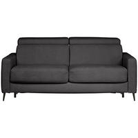 SCHLAFSOFA MIT TEMPUR MATRATZE Velours Dunkelgrau  - Dunkelgrau/Schwarz, Design, Textil/Metall (200/85-99/104cm) - Novel