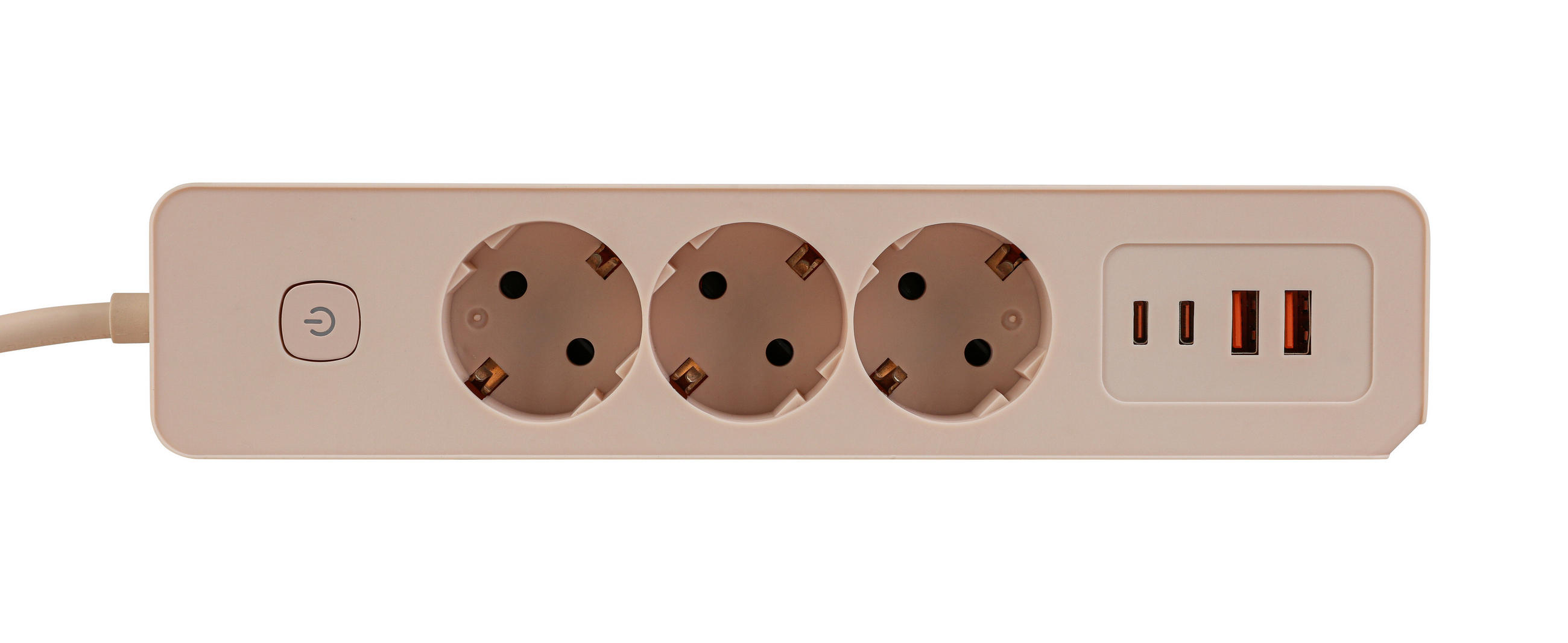 STECKDOSENLEISTE - Roségold, Basics, Kunststoff/Metall (24/5,5/4cm) - Mican