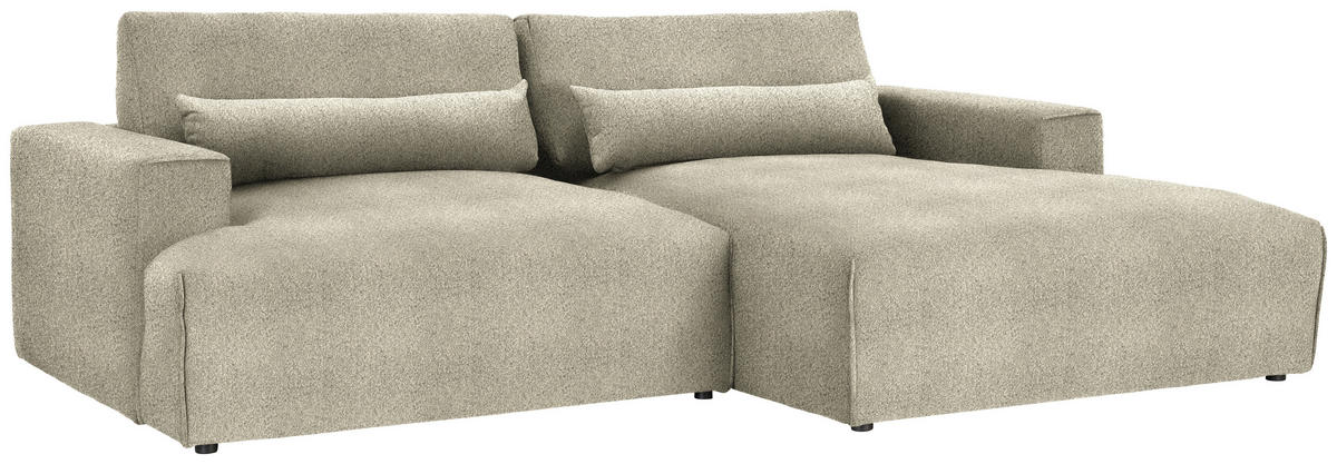 ECKSOFA Chenille Beige  - Beige/Schwarz, Design, Kunststoff/Textil (267/187cm) - Stylife