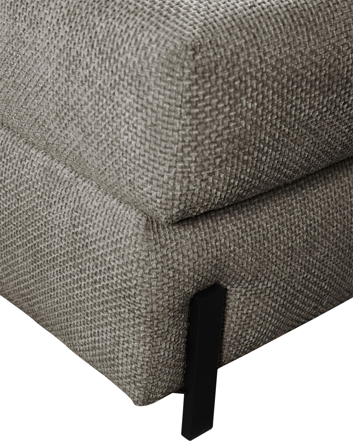 ECKSOFA in Struktur Graubraun  - Graubraun/Schwarz, Design, Textil/Metall (162/265cm) - MID.YOU
