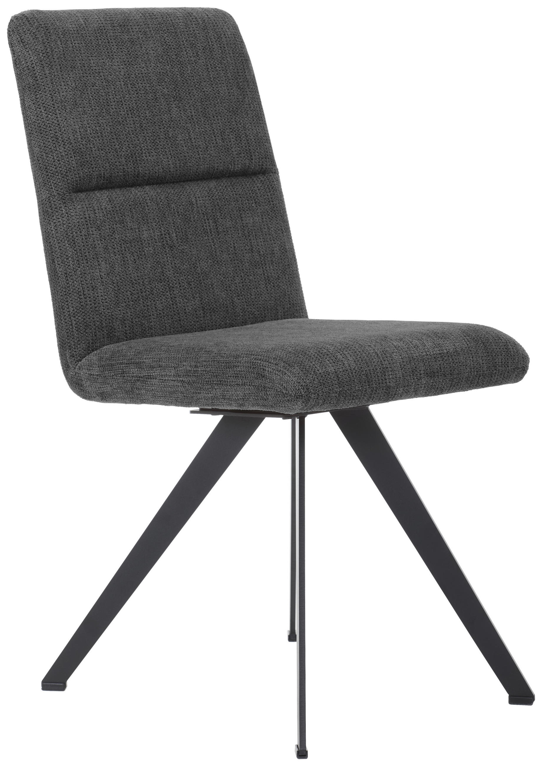 STUHL Webstoff Dunkelgrau, Schwarz  - Dunkelgrau/Schwarz, Design, Textil/Metall (45/91/61cm) - Novel