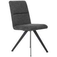 STUHL Webstoff Schwarz, Dunkelgrau  - Dunkelgrau/Schwarz, Design, Textil/Metall (45/91/61cm) - Novel