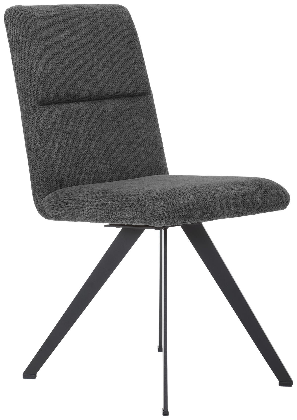 STUHL Webstoff Schwarz, Dunkelgrau  - Dunkelgrau/Schwarz, Design, Textil/Metall (45/91/61cm) - Novel