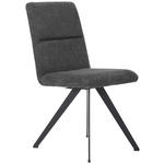 STUHL Webstoff Schwarz, Dunkelgrau  - Dunkelgrau/Schwarz, Design, Textil/Metall (45/91/61cm) - Novel