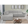 ECKSOFA Hellgrau Flachgewebe Bettkasten, Schlaffunktion, Rücken echt, Liegefläche im Originalstoff  - Hellgrau/Schwarz, KONVENTIONELL, Kunststoff/Textil (235/280cm) - Carryhome