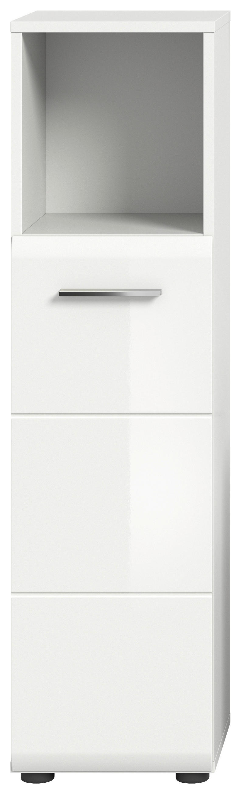 SPODNÁ SKRINKA, biela s vysokým leskom, biela, 30/110/30 cm - čierna/biela, Modern, kompozitné drevo/plast (30/110/30cm) - MID.YOU