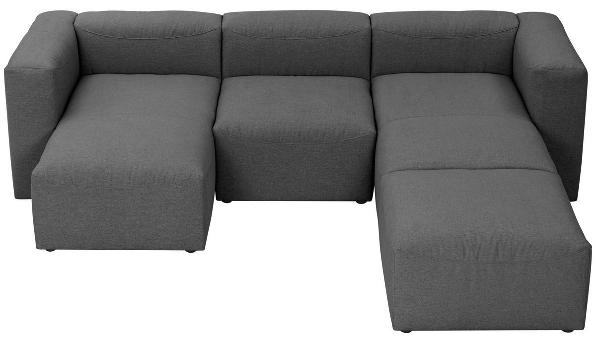 WOHNLANDSCHAFT Anthrazit Flachgewebe  - Anthrazit, Design, Kunststoff/Textil (160/275/235cm) - Max Winzer