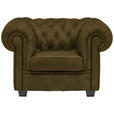CHESTERFIELD-SESSEL - Wengefarben/Khaki, LIFESTYLE, Holz/Textil (115/76,5/96cm) - Landscape