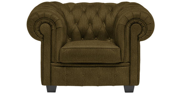 CHESTERFIELD-SESSEL - Wengefarben/Khaki, LIFESTYLE, Holz/Textil (115/76,5/96cm) - Landscape